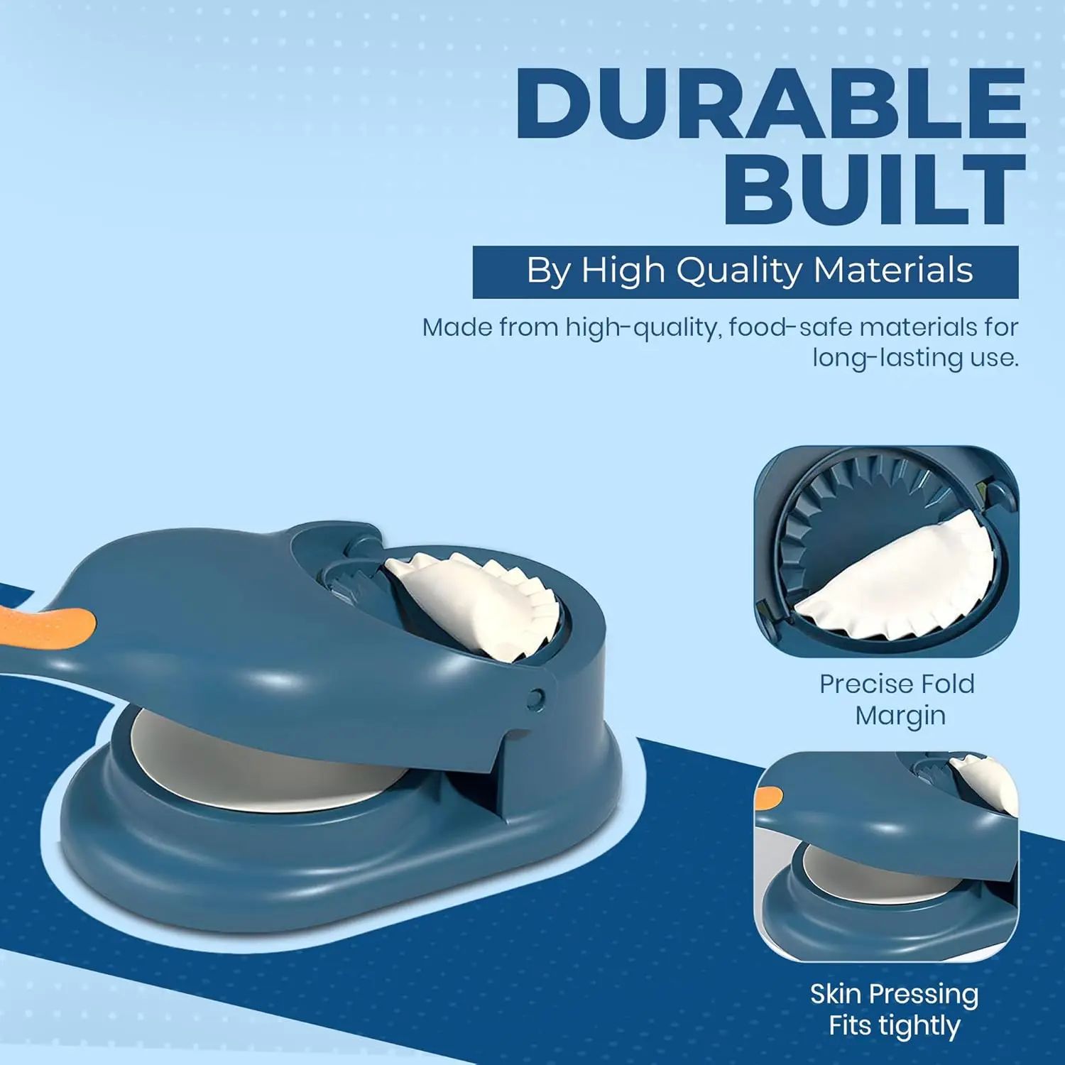 2-in-1 dumpling maker Press & dumpling wrapper maker Tool, Food-Grade Plastic, Fast Fold-and-Seal Mold