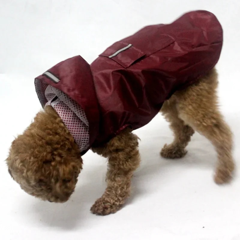 Durable Dog Raincoat with Hoodie & Reflective Stripe - Waterproof Pet JackeT