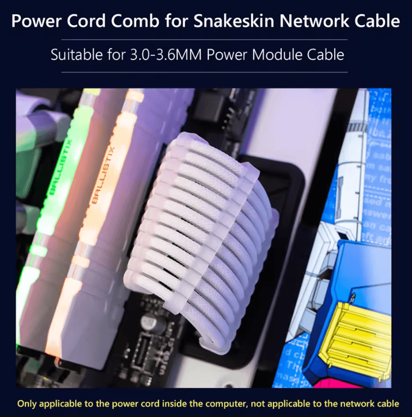 24PCS PC Cable Comb Kit 6/8/24 Pin Wire Organizer for Clean Gaming Builds