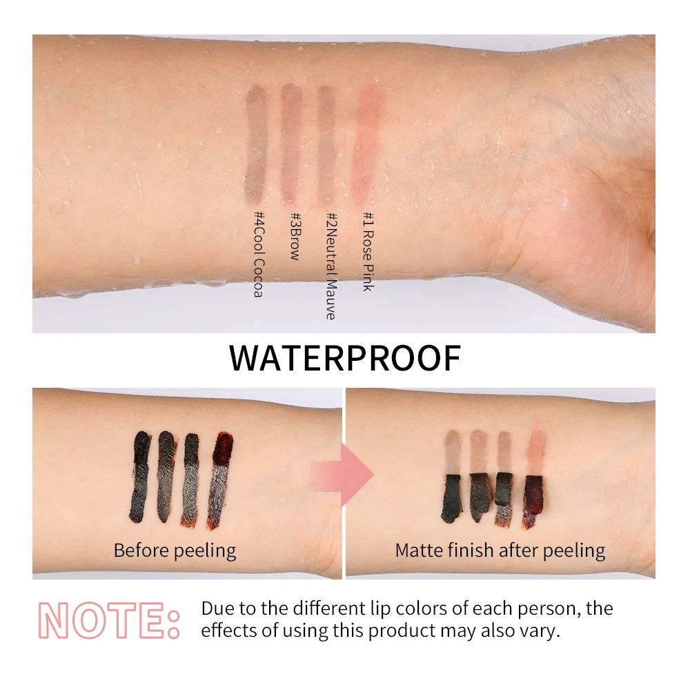 Waterproof Peel-Off Lip Liner + Matte Lip Tint Set – Long-Lasting Brown Lip Stain