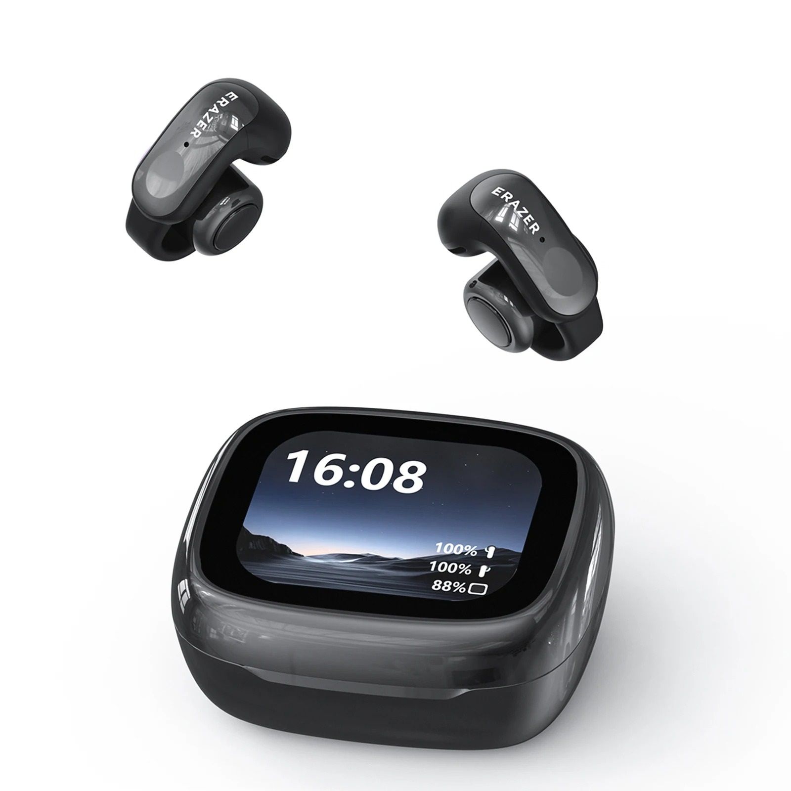 Open Ear Bluetooth Translation Earbuds with Smart Display