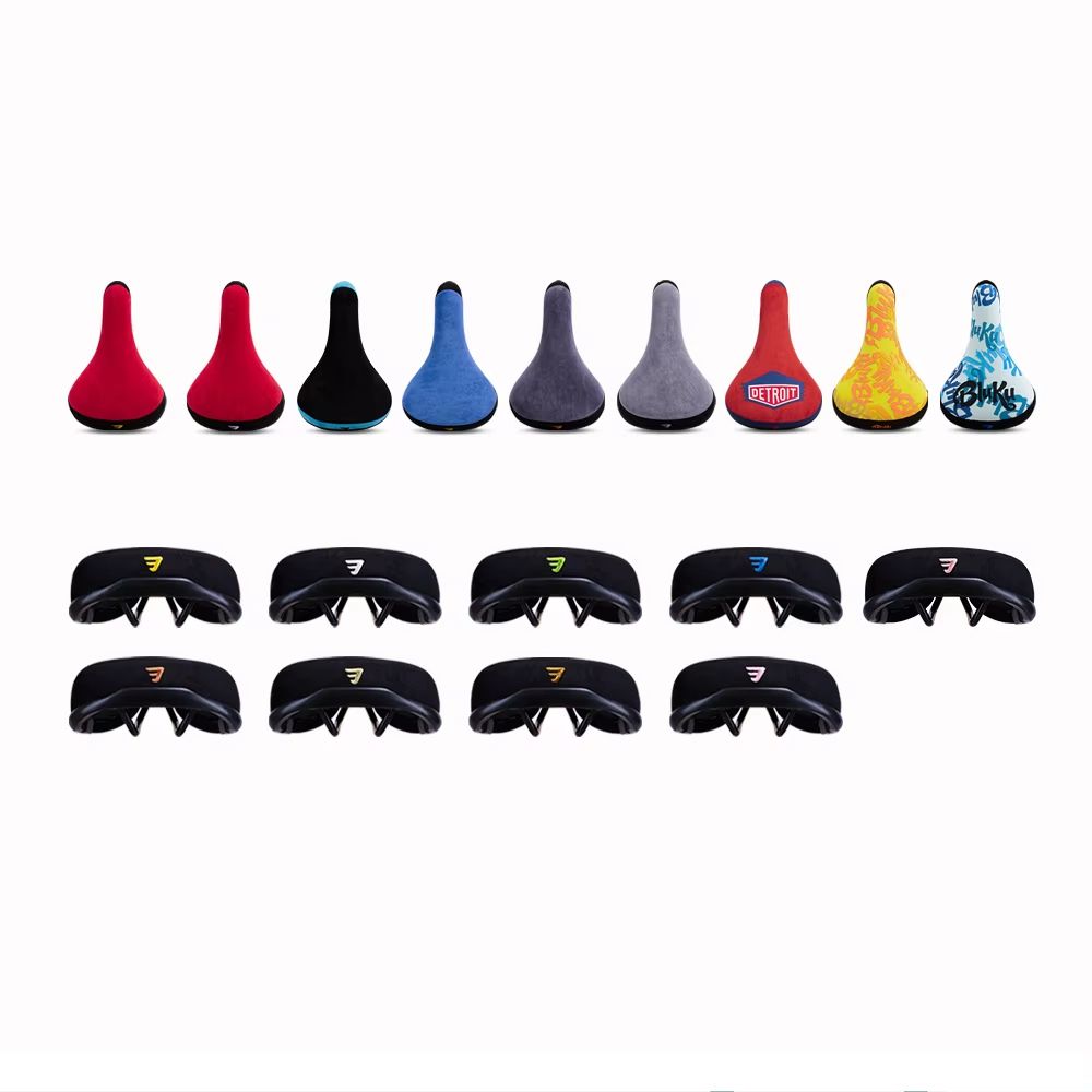 Funsea Bicycle Saddle Wheelie – Flannelette-Covered 8 mm Rail Bike Seat with Embroidered Logo