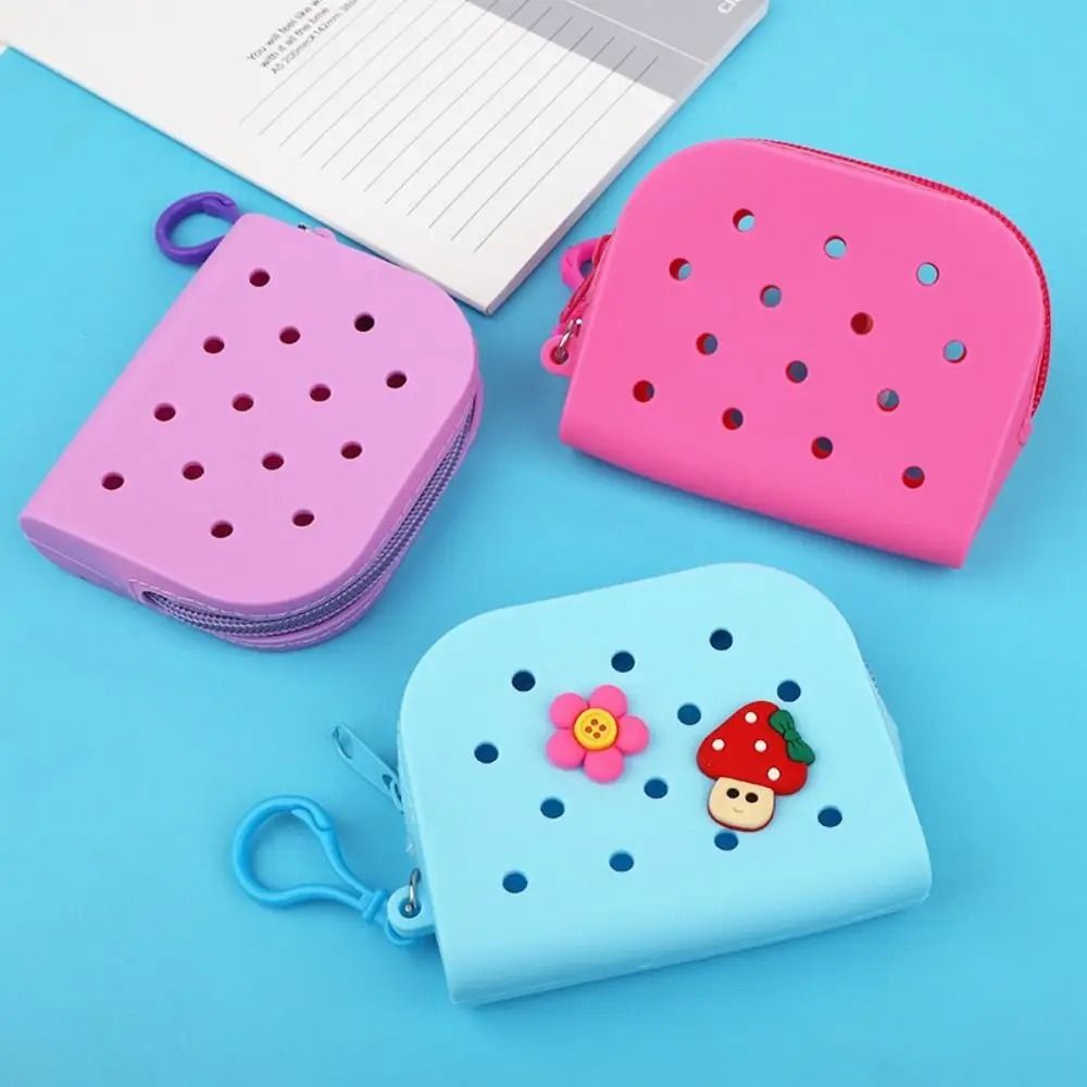 Soft Silicone Mini Hole Wallet – Breathable Zipper Coin Purse & Card Holder