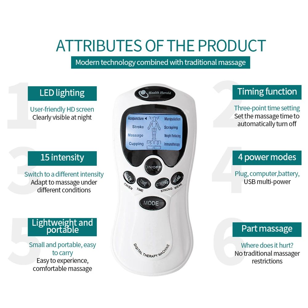 EMS Pulse Massager & Electric Muscle Stimulator TENS, Neck & Back Pain Relief Instrument
