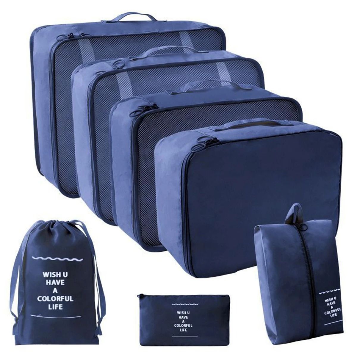 7 Piece Travel Packing Cubes Set