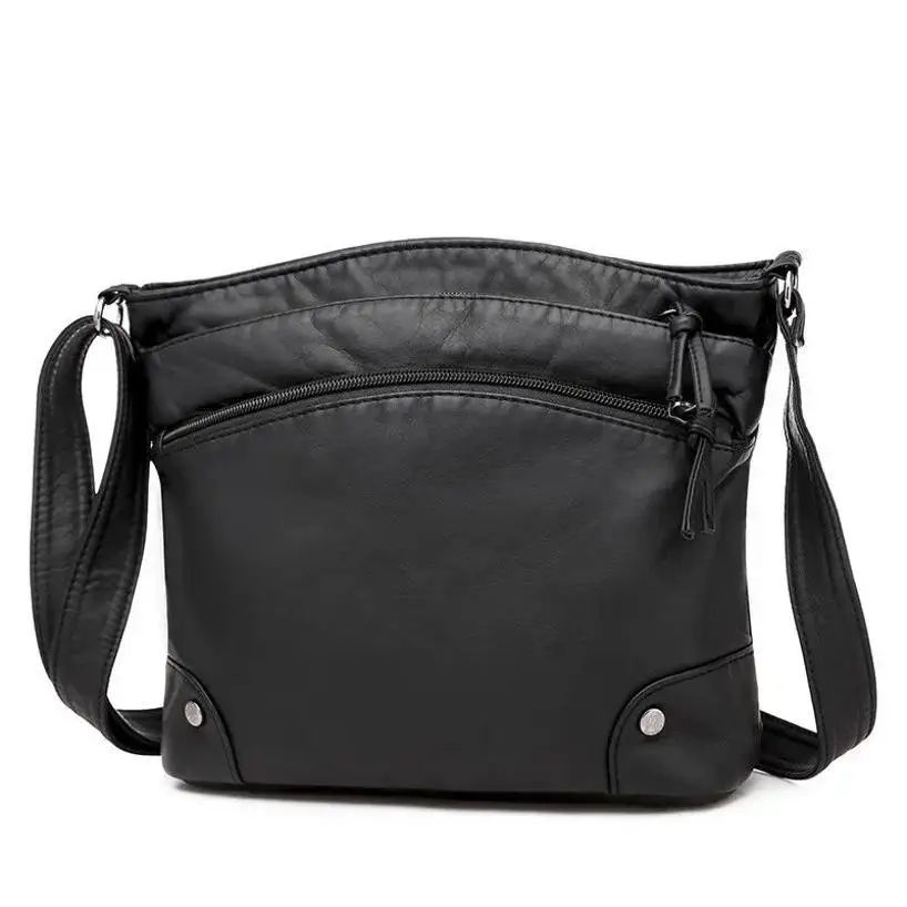 Everly Classic Women Crossbody Bag – Retro Soft Leather Shoulder Bag with Large Capacity & Multi Compartments
