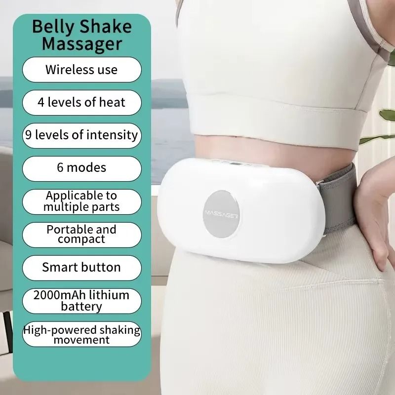 Electric Belly Massager Belt with Vibration, Heat & Multi Modes
