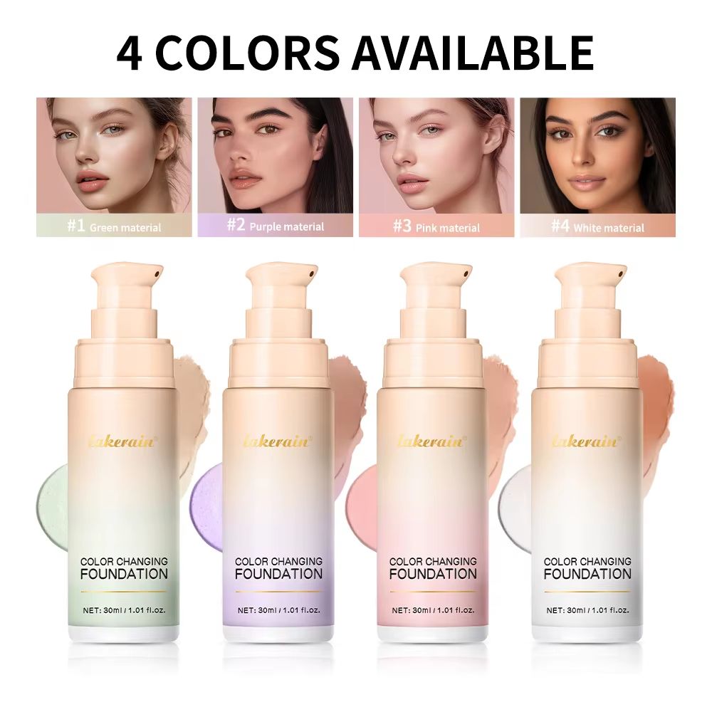 Magic Color Changing Foundation Liquid CC Cream Foundation Long Lasting Skin Tone Matching Base
