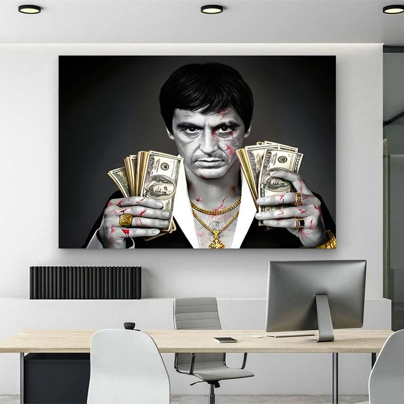 Scarface Tony Montana Canvas Print Gangster Movie Wall Art