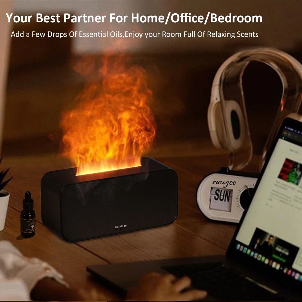 Air Aroma Humidifier Diffuser with Mini Flame LED Light