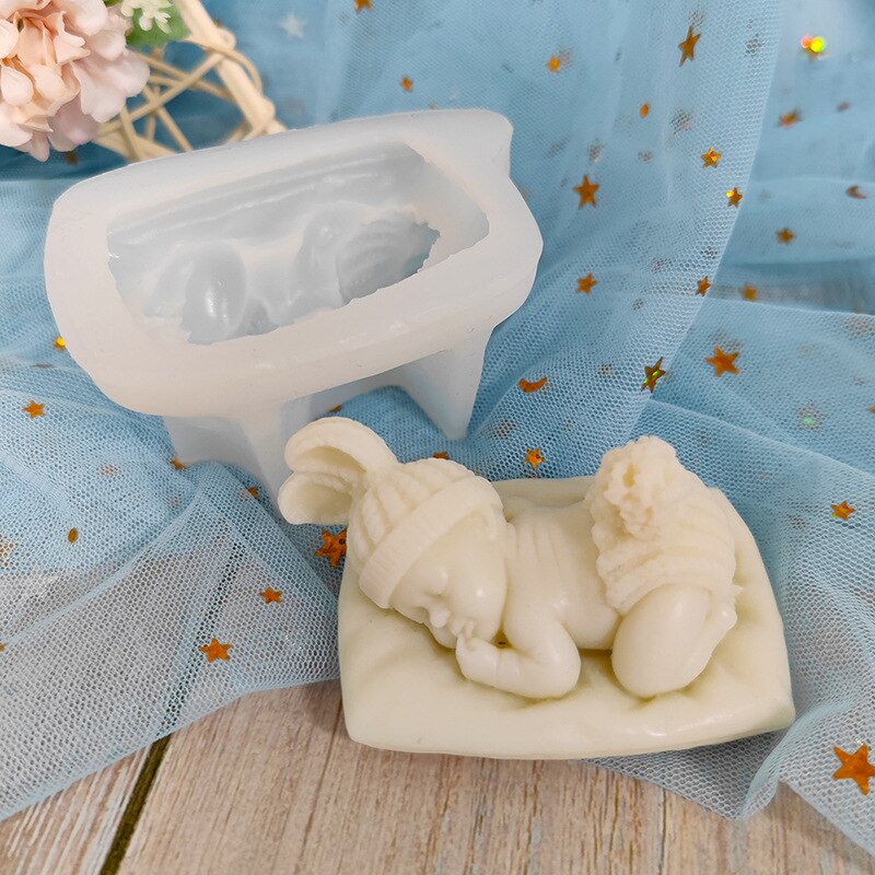 Translucent Baby Sleeping Silicone Mold for Candle Making & Home Decor