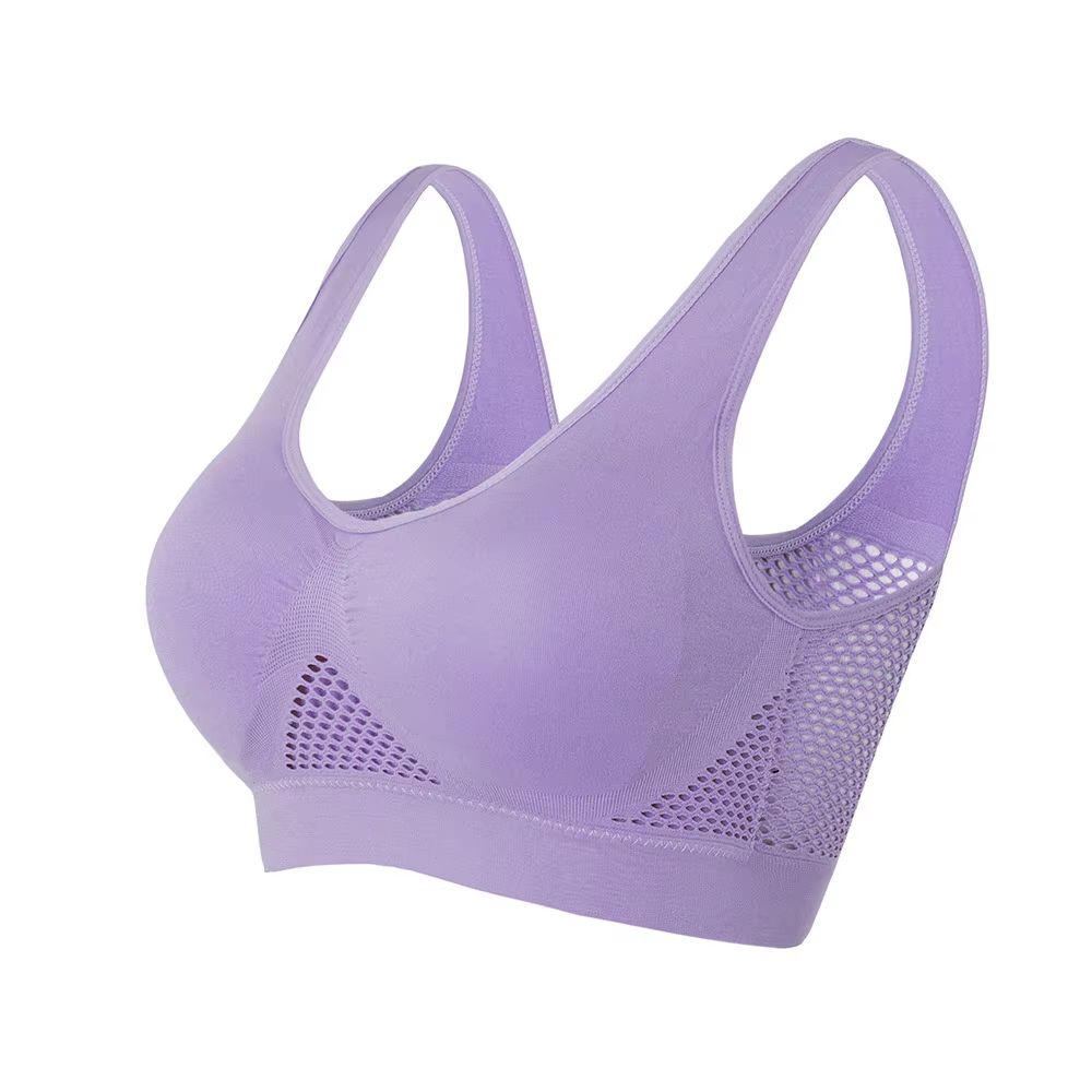 AirFlex Women's Seamless Sports Bra – Breathable, Push-Up, and Removable Padded Fitness Top