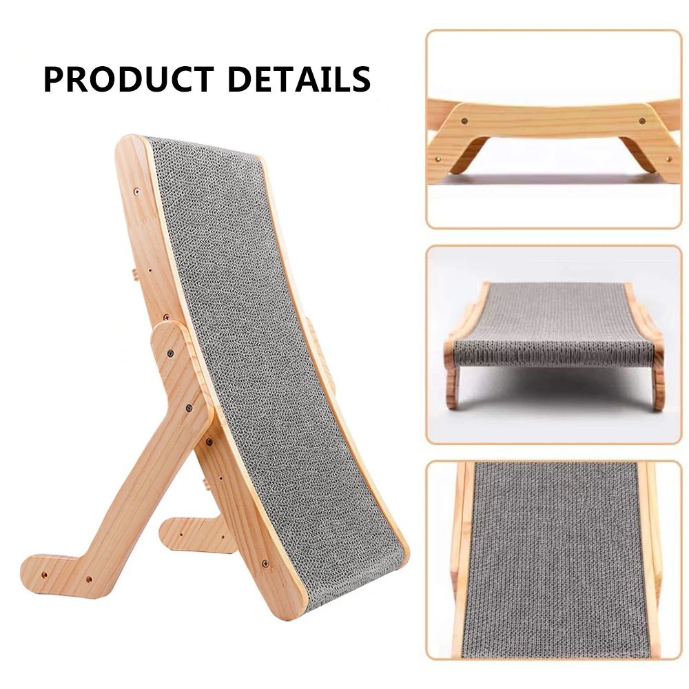 Wooden 3 in 1 Cat Scratcher Bed
