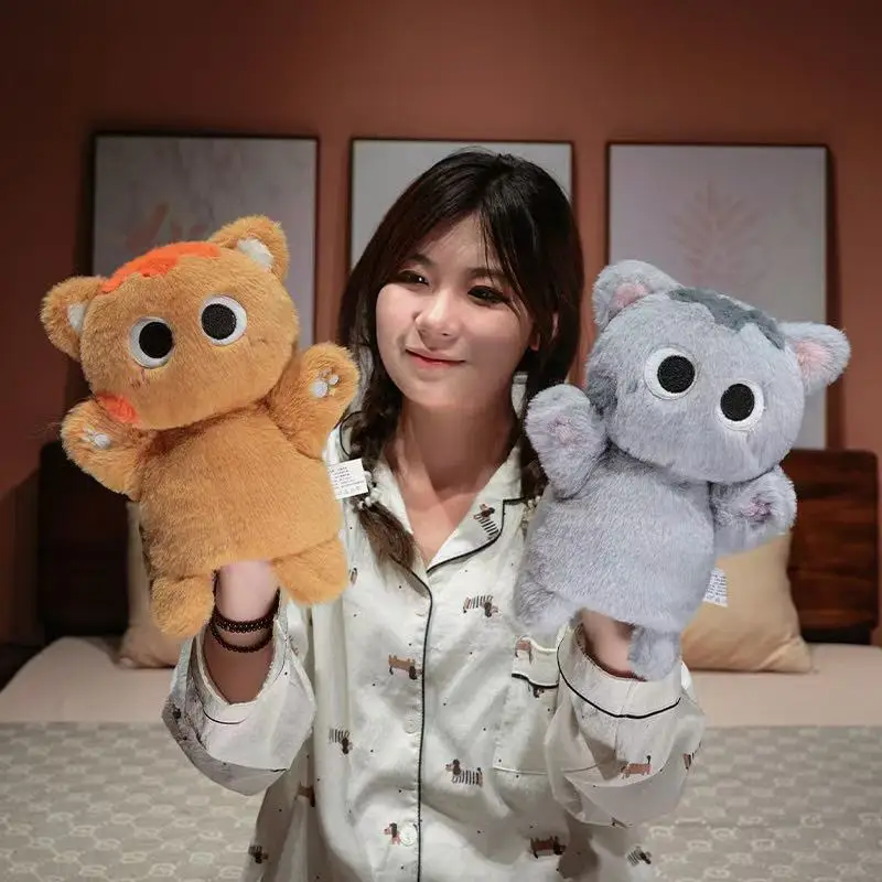 Cute Cat Hand Puppet Soft Kitty Educational Baby Toy for Kids Animel Stuffed Doll