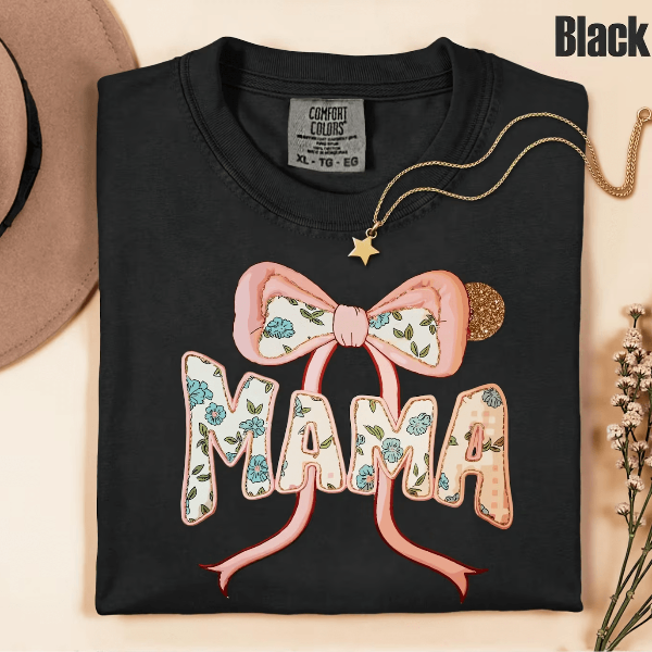 Comfort Colors Mama Bow Shirt Cute Mom Life Tee Coquette Style Mom Shirt