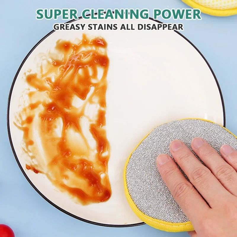 Double-Sided Reusable Dishwashing Sponge Set