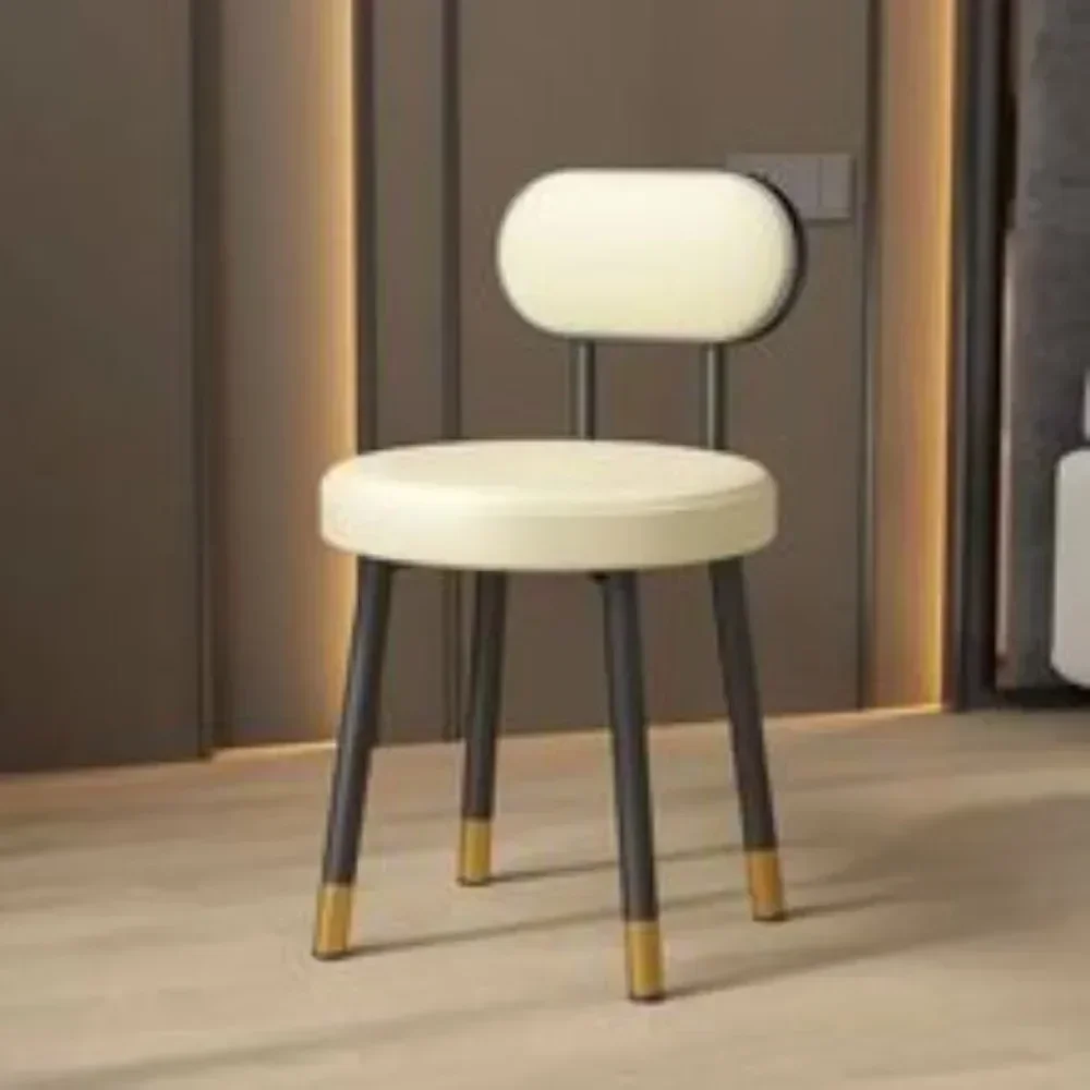 Breathable Creative Dining Chair, Home Light Luxury Dining Table and Chair, Soft Packaging Bedroom Dressing Chair