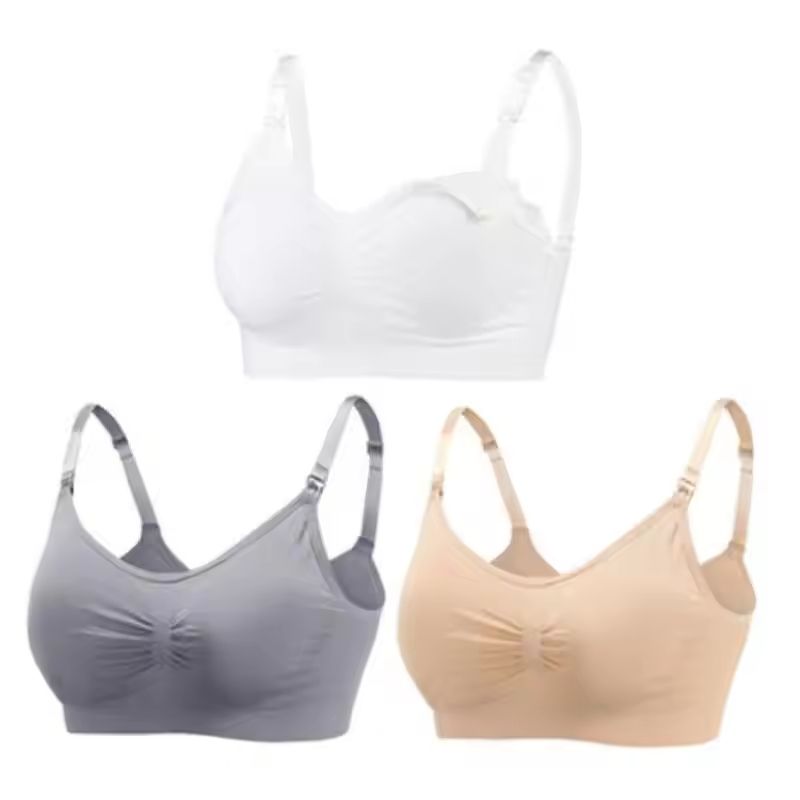 3pcs Maternity Nursing Bras Seamless Cotton Breastfeeding Underwear