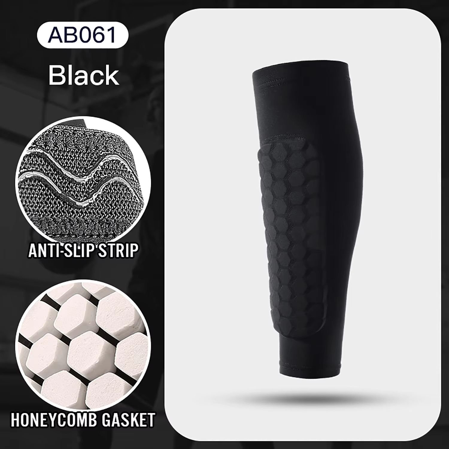 Honeycomb Padded Football Shin Guard Compression Sleeve
