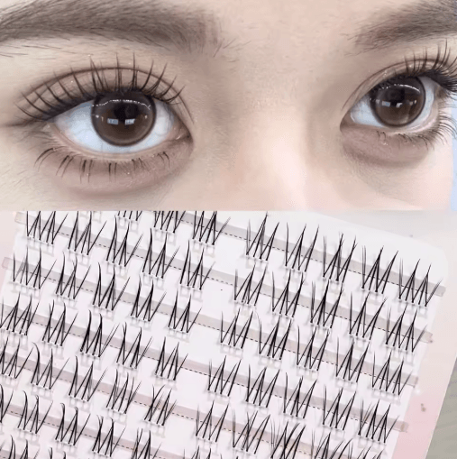 Black Individual Cluster Lashes Long Lasting Natural Wispy and Fluffy Fake Lashes