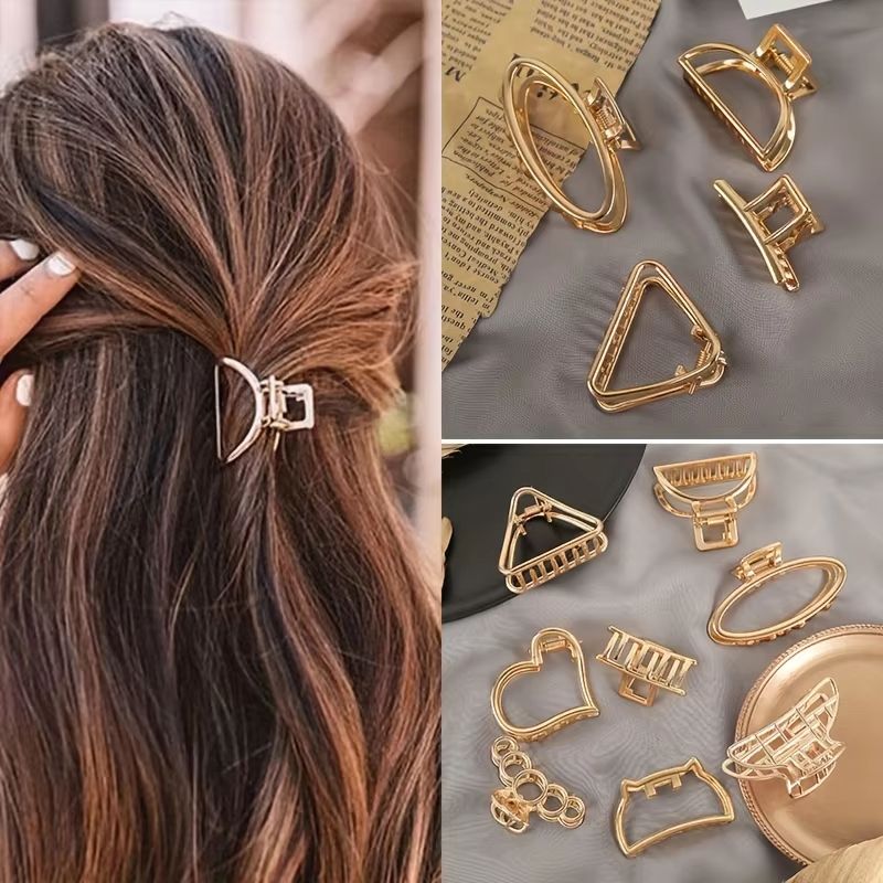 SweetHeart Mini metal hair claw Clips – Non Slip Hollow Heart Barrettes for Women & Girls