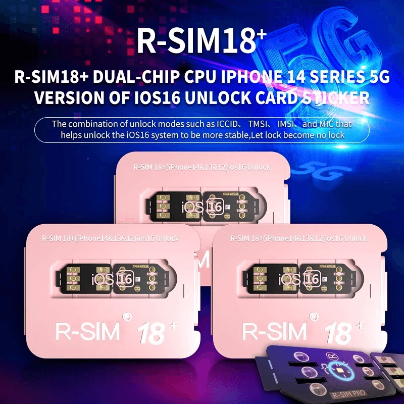 R-SIM18+ Nano Unlock Card for iPhone 14/13/12/11 Pro Max XR Compatible with iOS 16