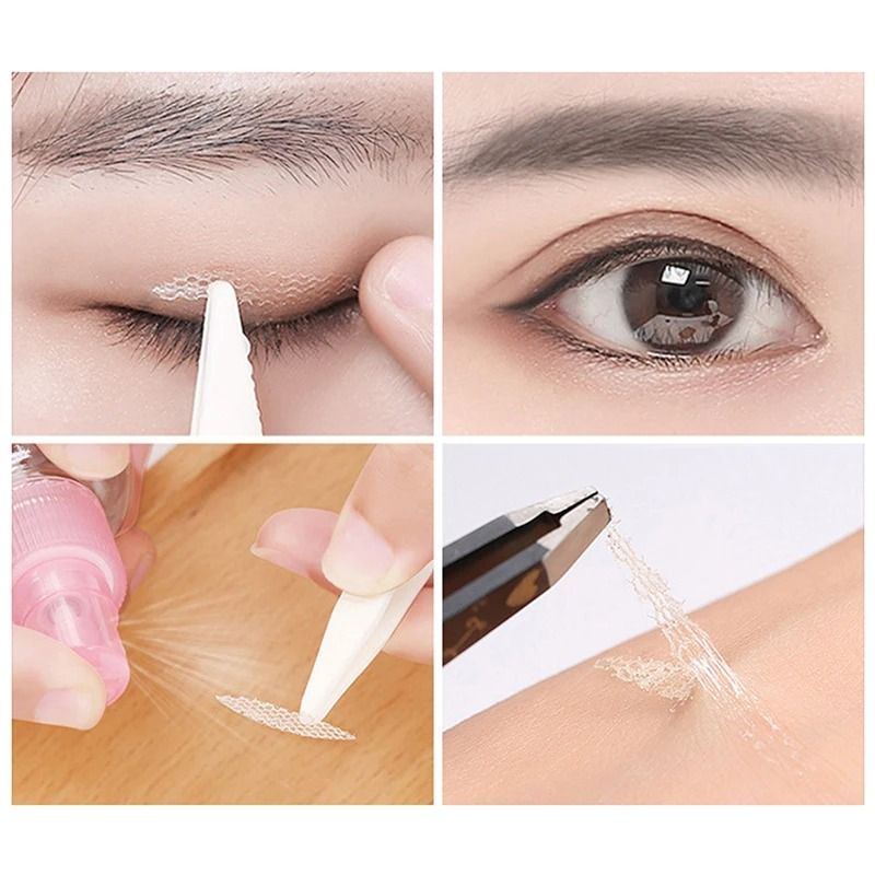 360pcs Invisible Mesh Eyelid Tape | Water-Activated Lace Beauty Tool for Big Eyes