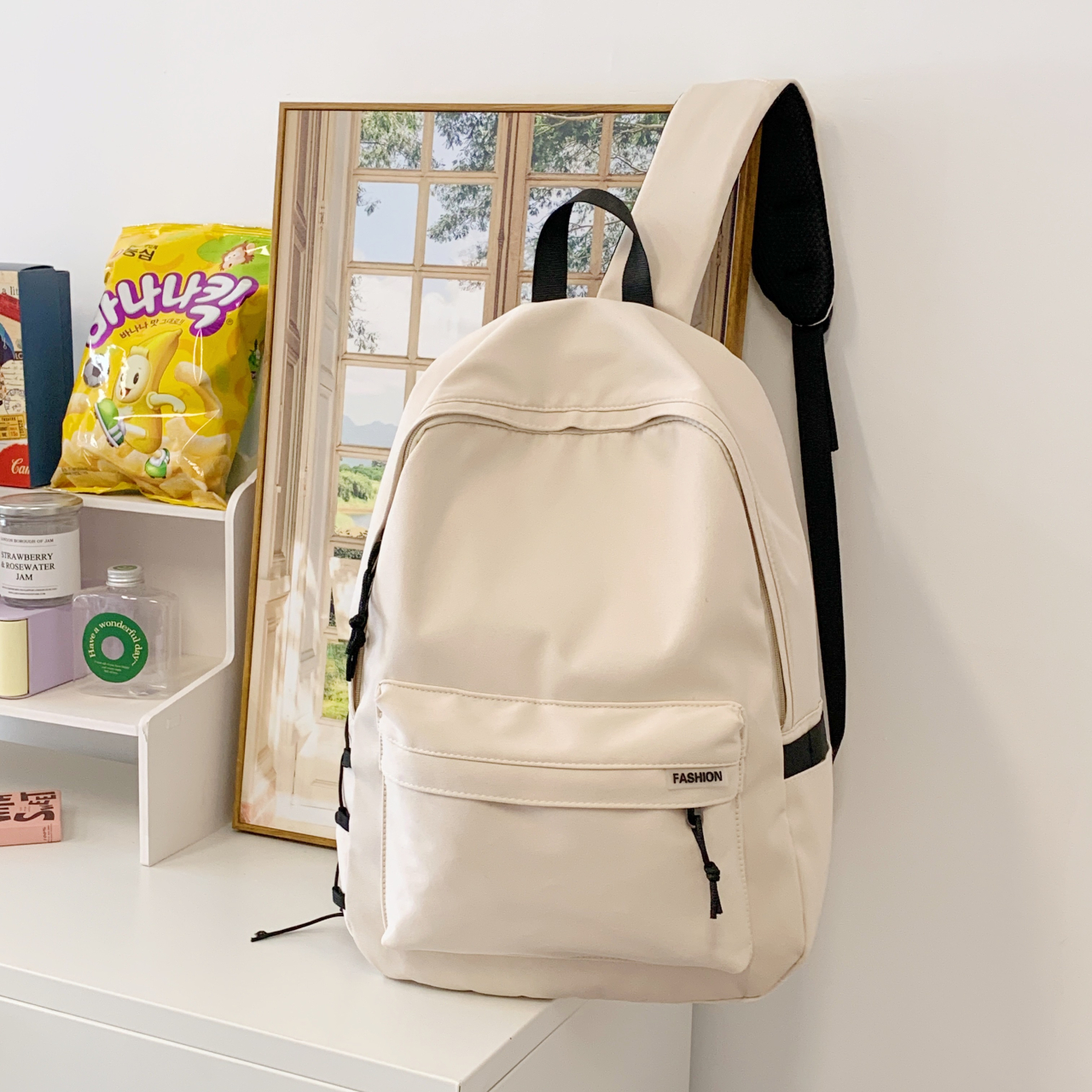 Large Capacity Solid Color Backpack for Girls & Boys Versatile School Bag for Teens