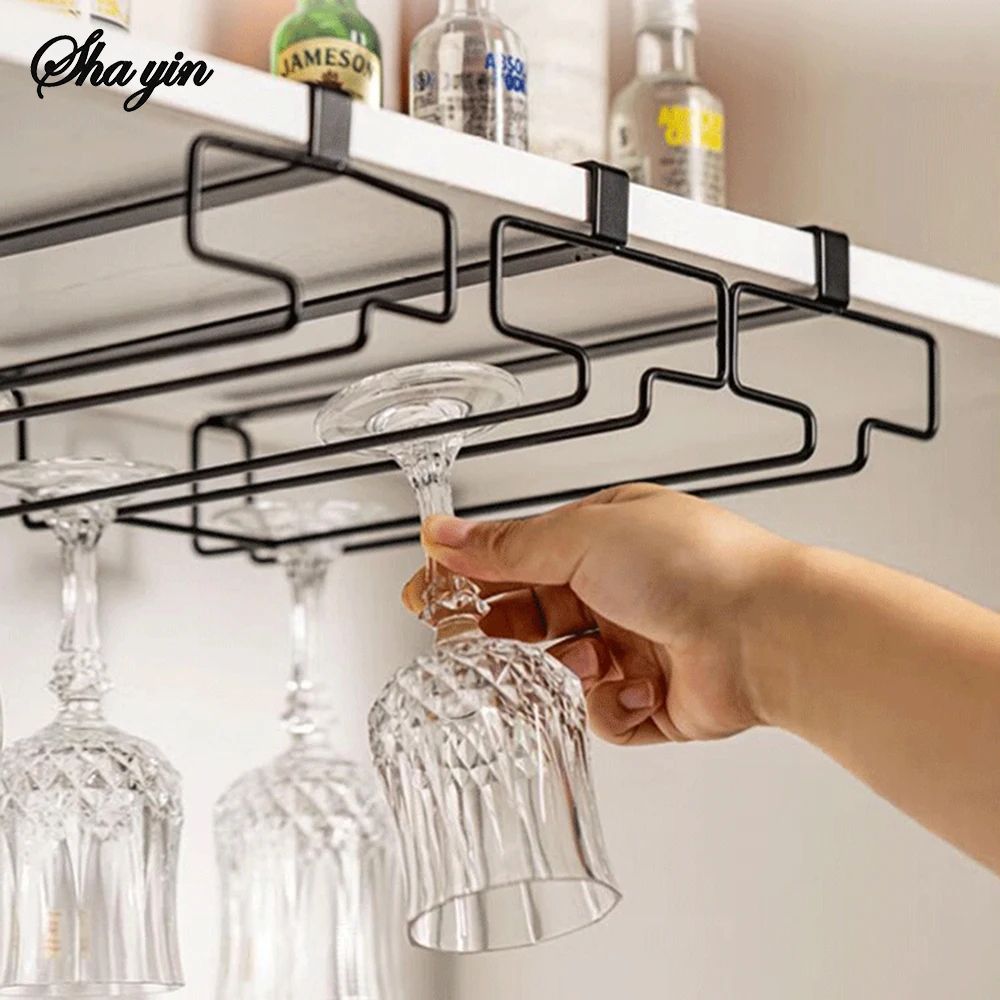 Inverted Hanging Wine Glass Holder Rack