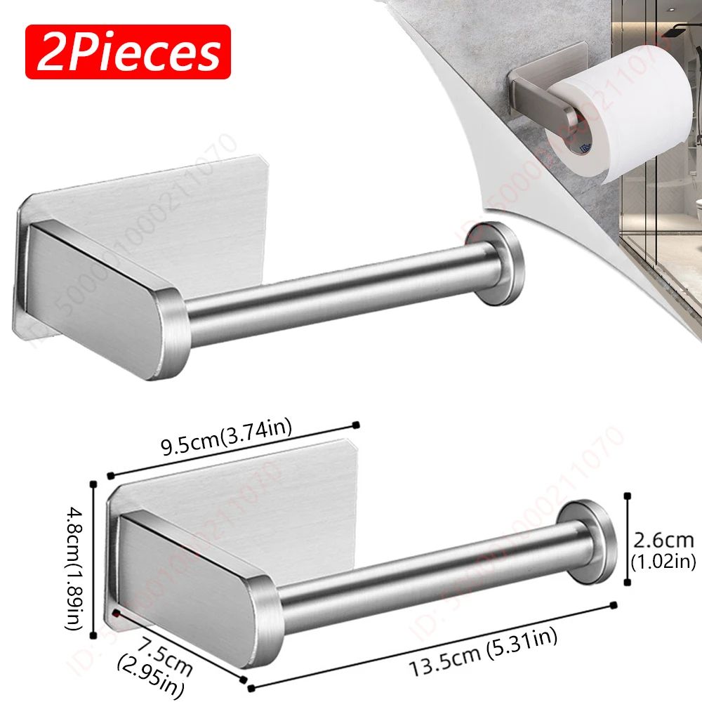 FlexMount Adhesive Toilet Paper Holder – Wall Mounted Bathroom Paper Towel Rack (1–2PCS)