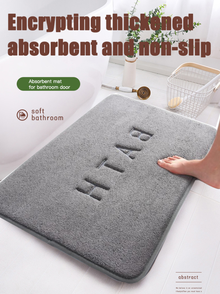 Anti-Slip Faux Cashmere Memory Foam Mat – Super Absorbent Coral Fleece for Kitchen, Living Room, and Bathroom