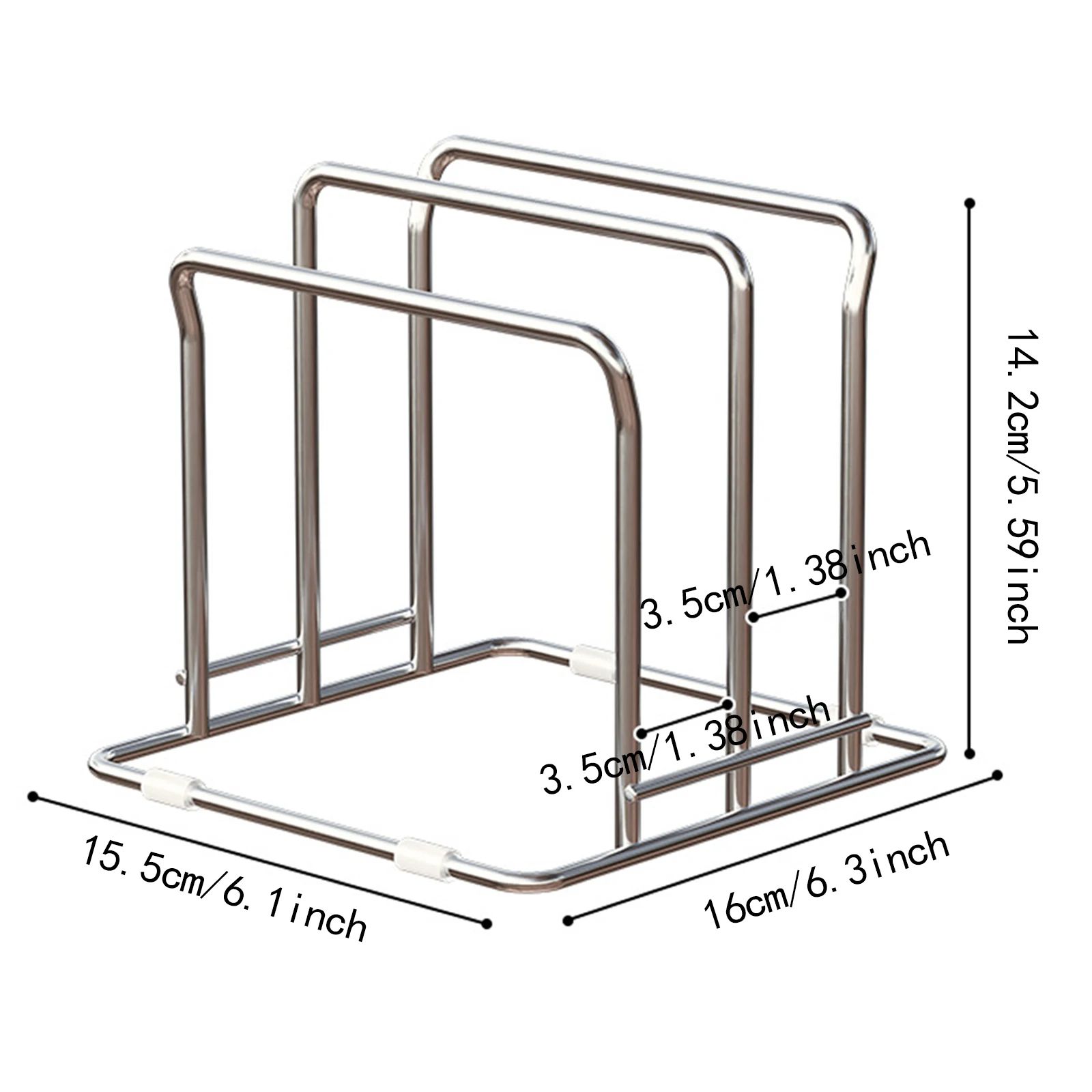 Stainless Steel Pot Lid and Cutting Board Rack
