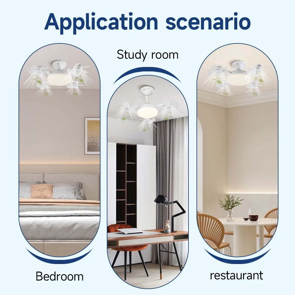 Modern LED Ceiling Fan with Light & Remote Control – 3-Speed Low Profile Cooling Solution