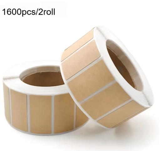 Kraft Paper Sealing Label Stickers (1600-Pack) – Self-Adhesive Handwritten Packaging & Organization Labels