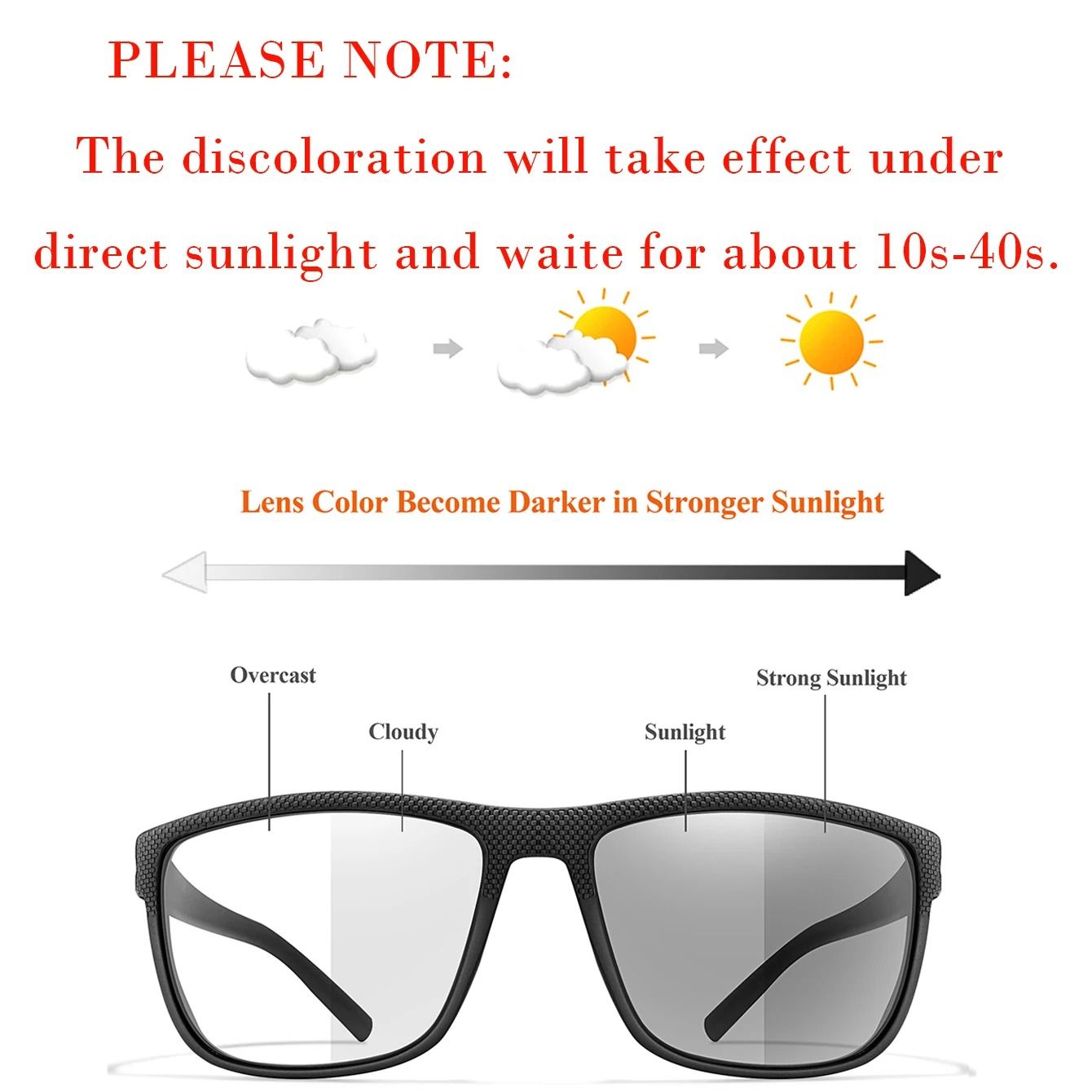 Photochromic Square Driving Sunglasses
