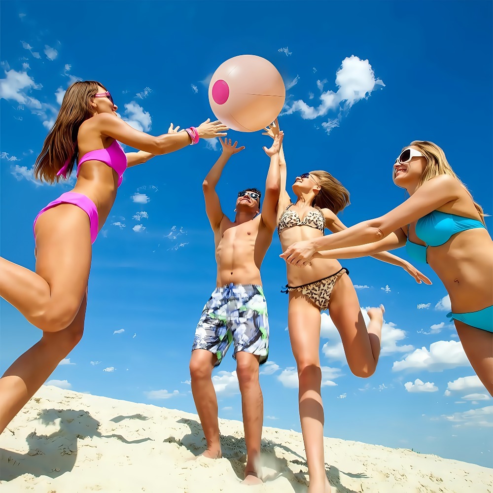 Funny Inflatable Beach Ball for Pool Party Games and Luau Decorations