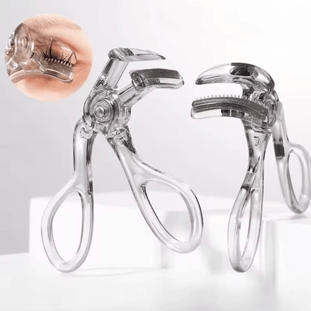 Frameless Eyelash Curler with Comb and Refill Pad for Long Lasting Lifted Lashes
