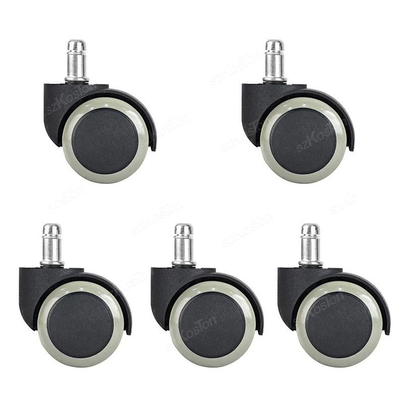 5 Pcs Universal Office Chair Wheels 2 Inch Heavy Duty Swivel Casters with Rubber Brake