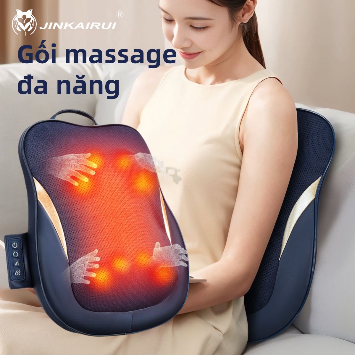 Cervical Massager Pillow, Back Waist Dual-Purpose Massage Cushion, Neck Relief