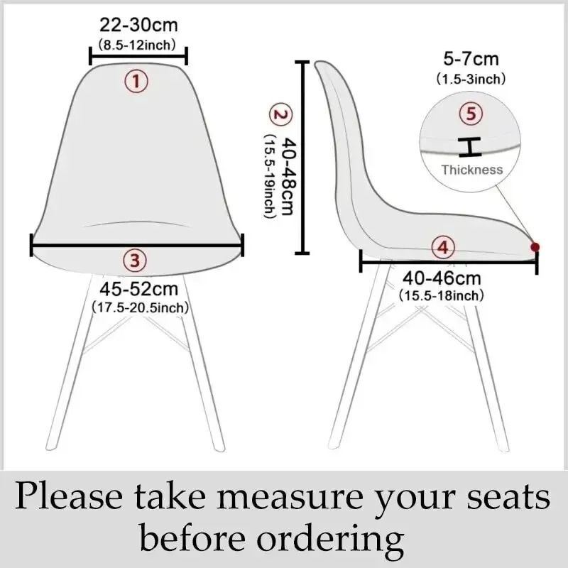Velvet Chair Cover Stretch Dining Chair Cover Elastic Armless Seat Cover