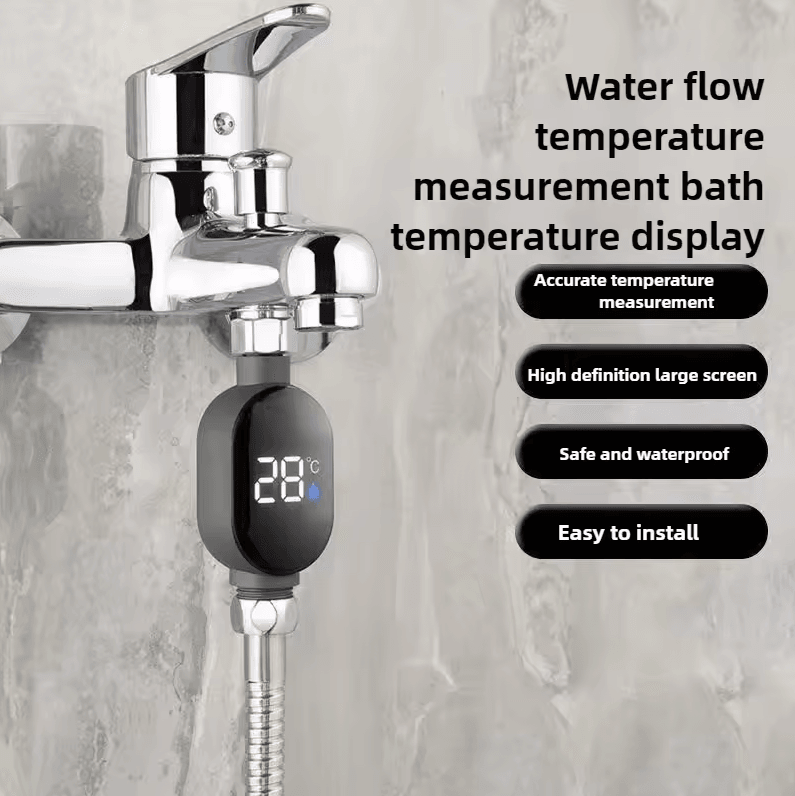Water Temperature Gauge for Showerheads – LED Visual Display Shower Faucet Controller (1/2/3 Pcs)