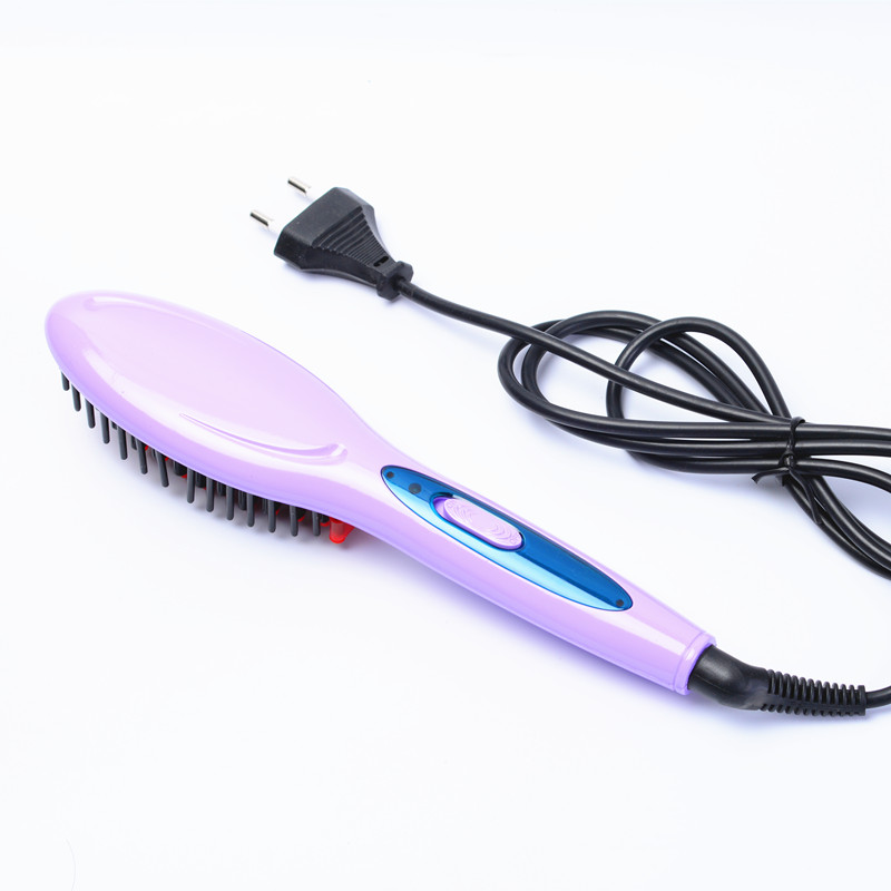 Professional Ceramic Hair Straightening Brush Electric Comb Anti Frizz Styler