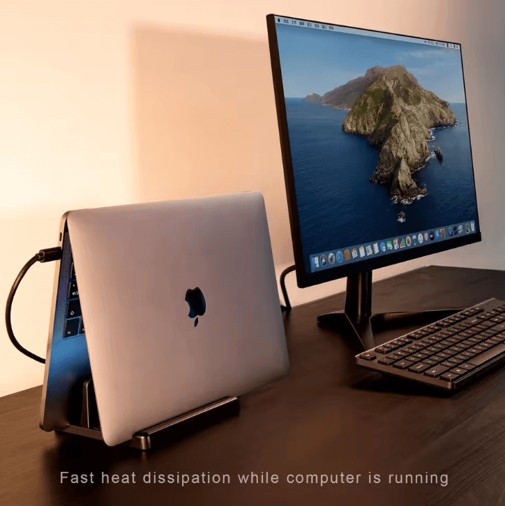Adjustable Vertical Laptop Stand Holder Space-Saving 4 in 1 Desktop Dock