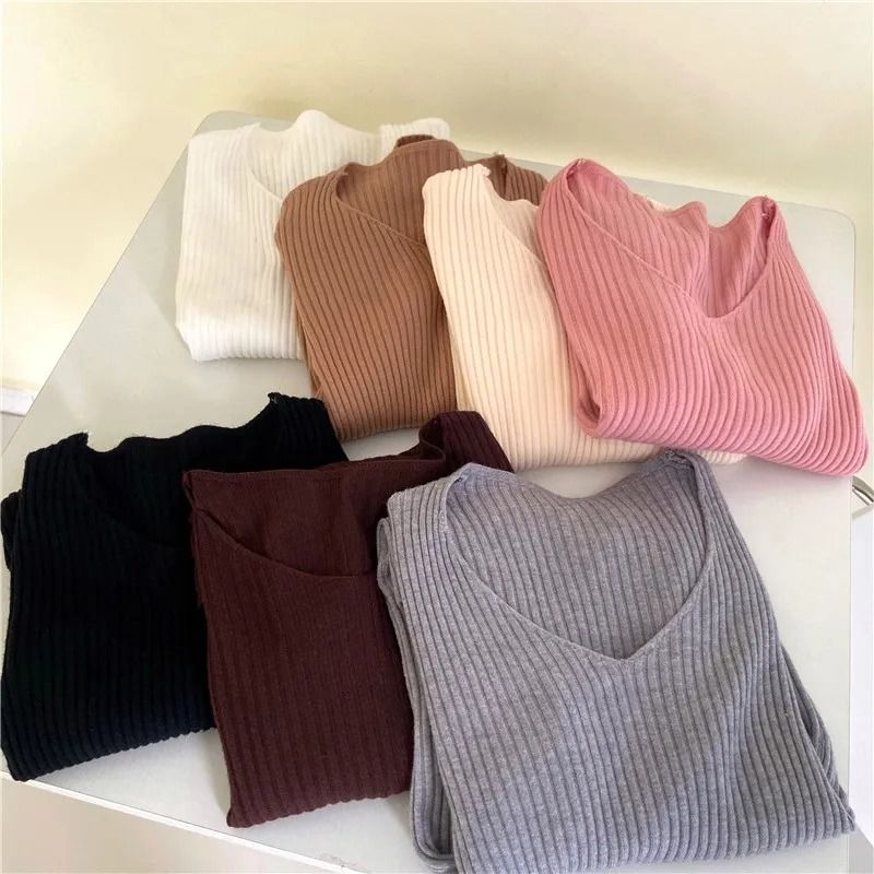 Aero-Knit Casual Pullover – 2026 Autumn/Winter Solid Jersey Top for Women