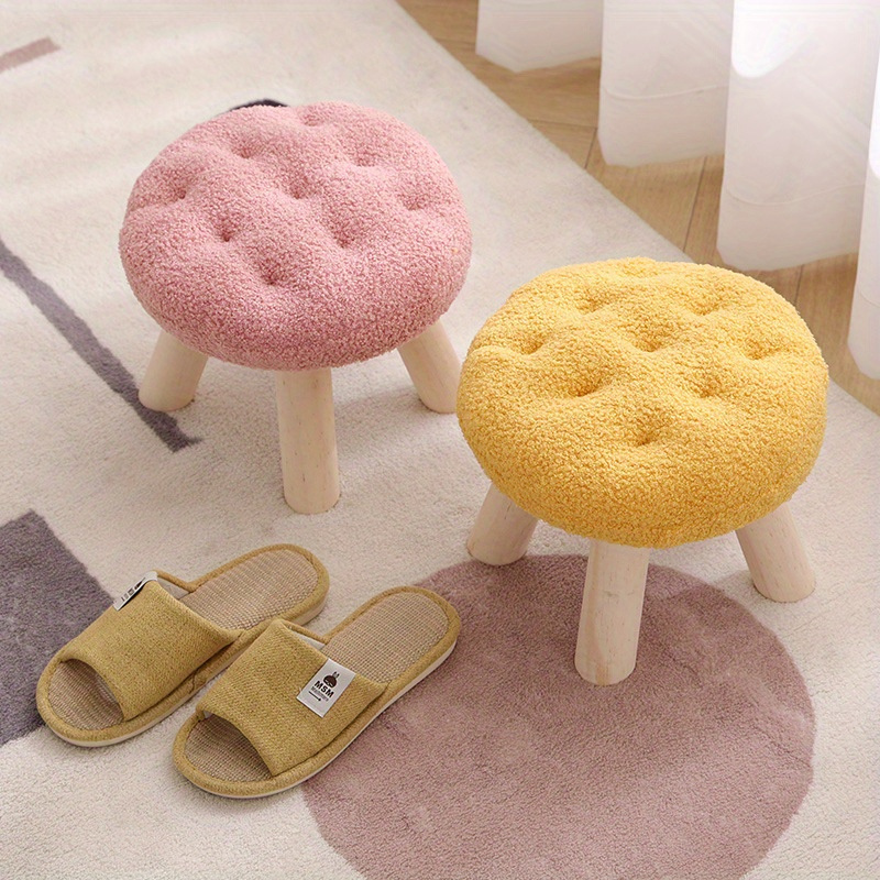 Small Round Stool Flower Stool Footstool for Sofa Coffee Table Living Room Bedroom Shoe Changing Stool