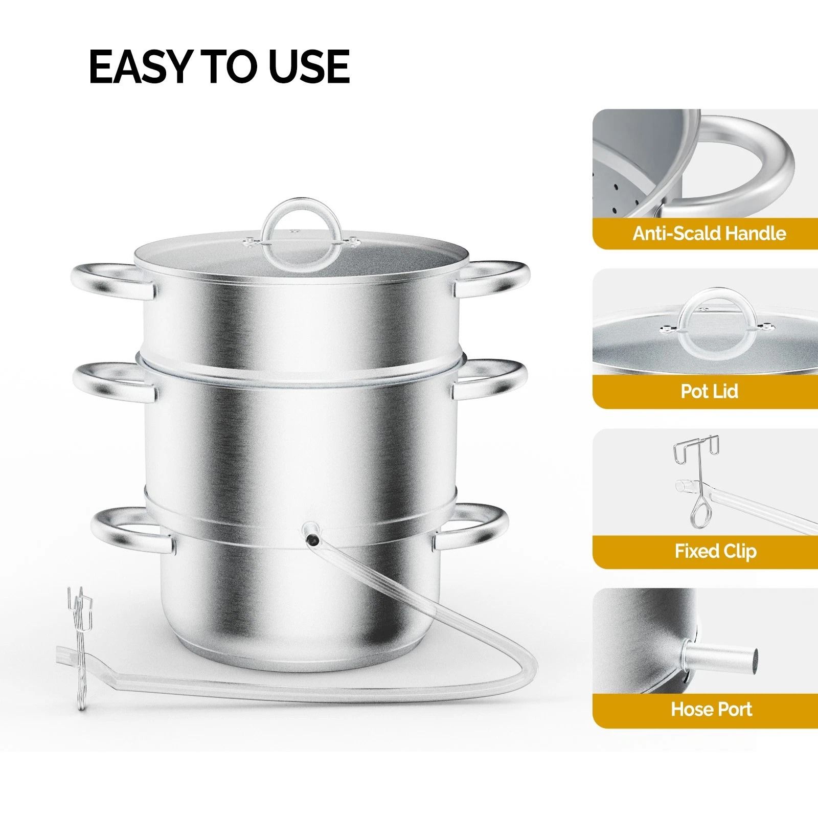 Stainless Steel Steam Juicer with Hose
