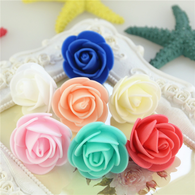 Mini Foam Roses Artificial Flower Heads Handmade DIY Wedding Home Decoration Party Supplies