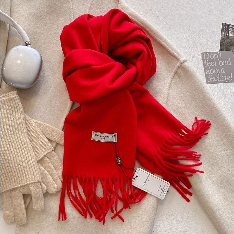 Luxury Winter Wool Blend Pashmina Scarf – Thick Cashmere-Feel Women's Shawl & Wrap 2024
