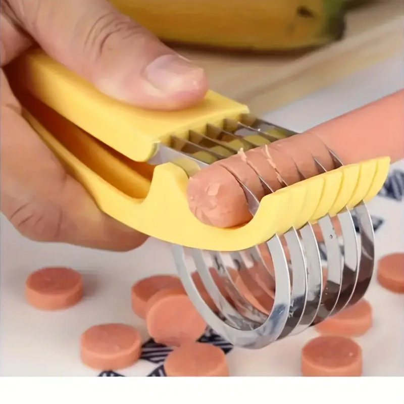 Stainless Steel Banana & Cucumber Slicer Manual Fruit Cutter Kitchen Tool