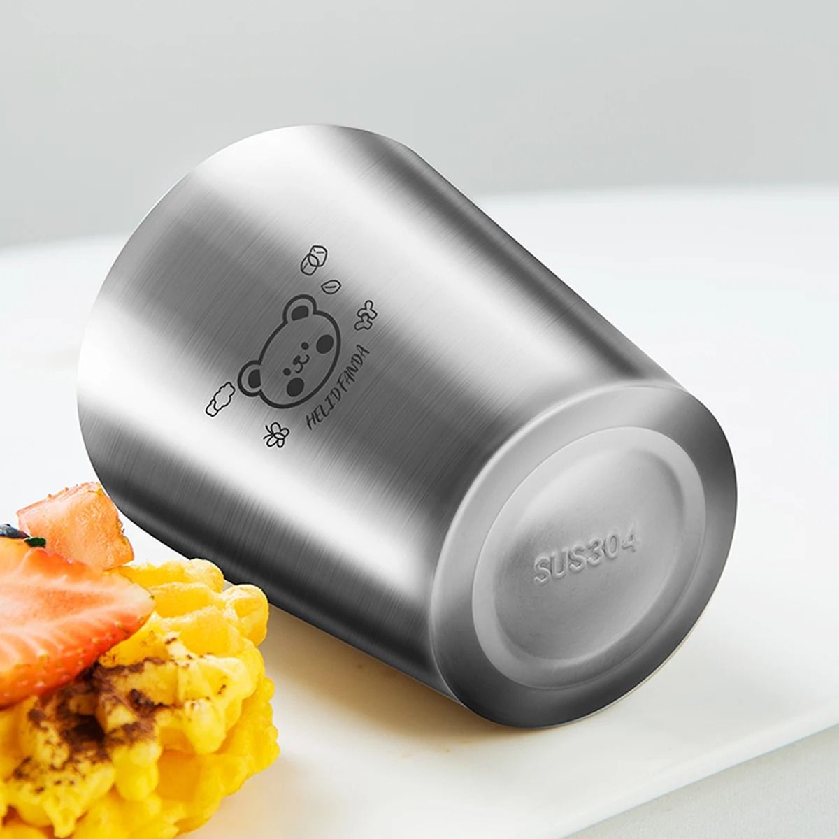 Stainless Steel Coffee Mug with Scale Double Layer Insulated Cup